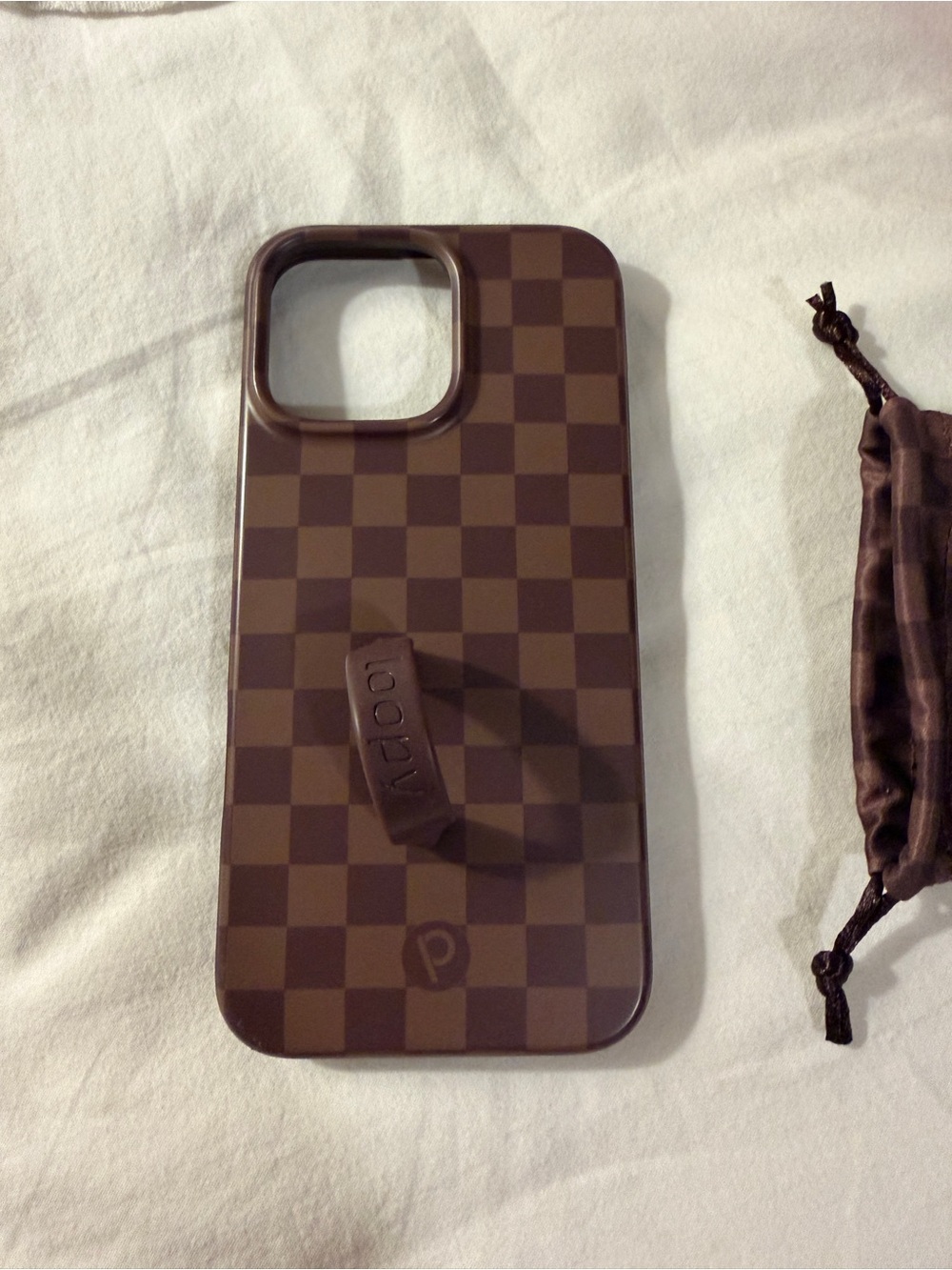iPhone 16 Pro Max Cocoa Checkered Loopy Case